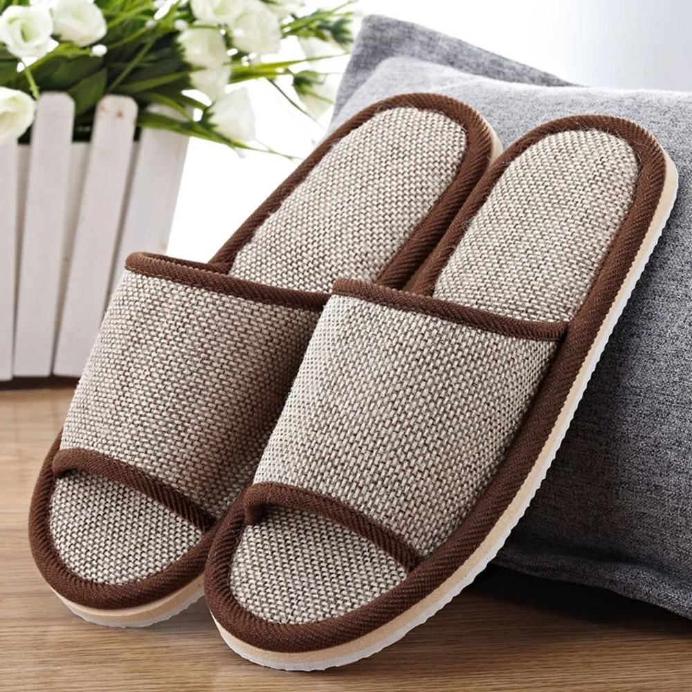 Linen Indoor Slippers For Men And Women With Anti Slip Sole And Soft Comfortable Design For Daily H 7