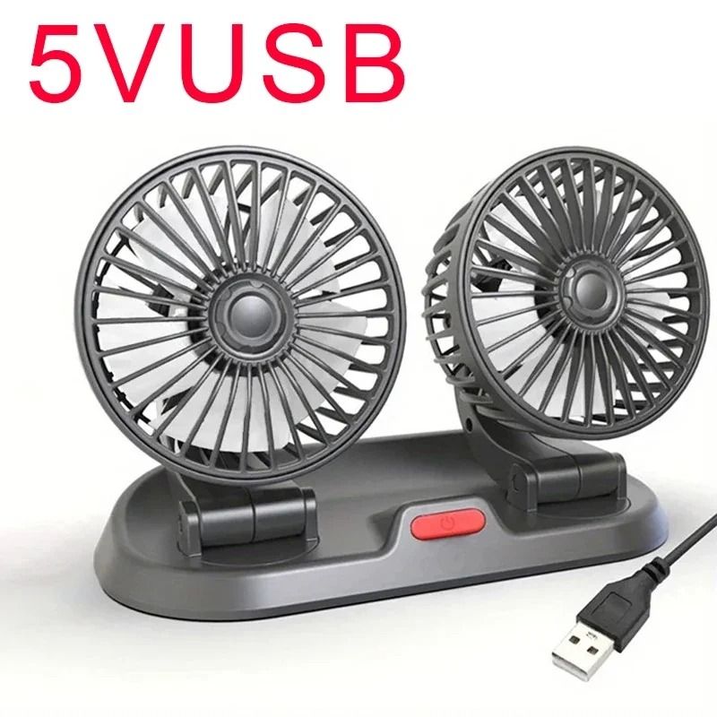 3 Head Adjustable Car And Desk Fan With USB Or 12V 24V Power And Silent Dual Speed Design For Home 7