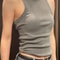 Women Retro Washed Ribbed Tank Top With Stretch Fit And Workwear Style For Casual Everyday Wear 4