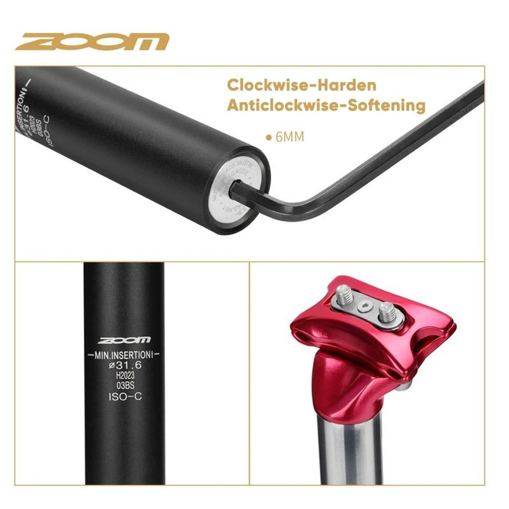 ZOOM Bike Suspension Seatpost Shock Absorber Seat Tube For MTB With Multiple Diameter Options 5