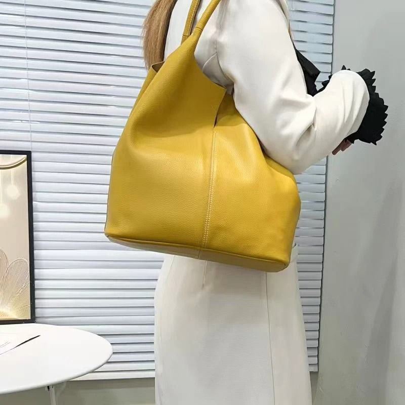 Genuine Leather Soft Cowhide Tote Bag With Large Capacity For Women Commuting Travel Or Daily Use 5