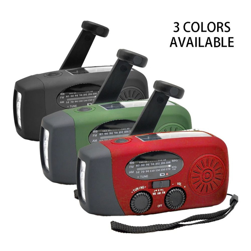 Portable Emergency Radio With Solar USB Charging LED Light And FM AM For Travel And Outdoor Use 5