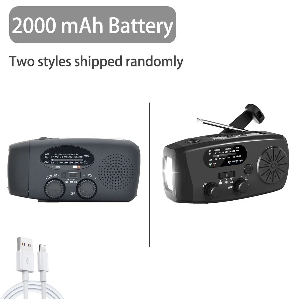 Portable Emergency Radio With Solar USB Charging LED Light And FM AM For Travel And Outdoor Use 7