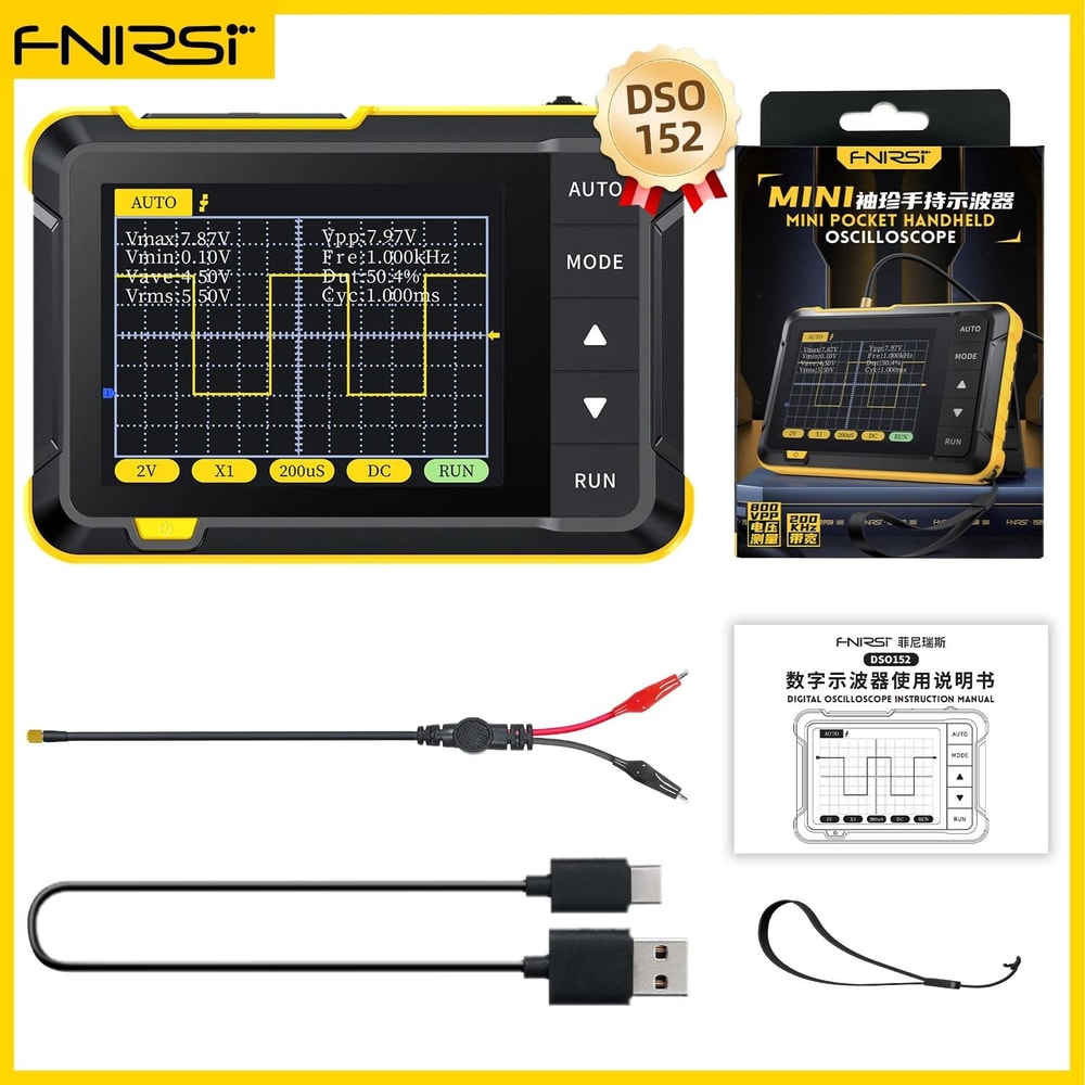 FNIRSI Mini Handheld Digital Oscilloscope With 10MHz Bandwidth For Electronic Repair And Diagnostic 9