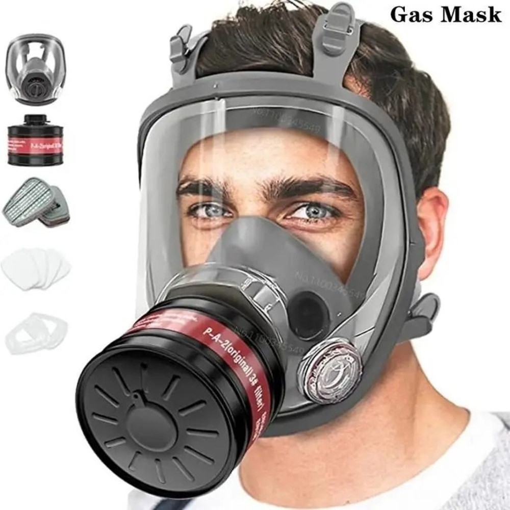 Full Face Respirator Mask With 40mm Gas Filter For Industrial Protection Against Chemical Spraying 0