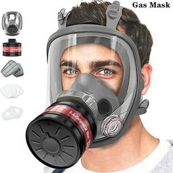 full face respirator mask with 40mm gas filter for industrial protection against chemical spraying and welding fumes
