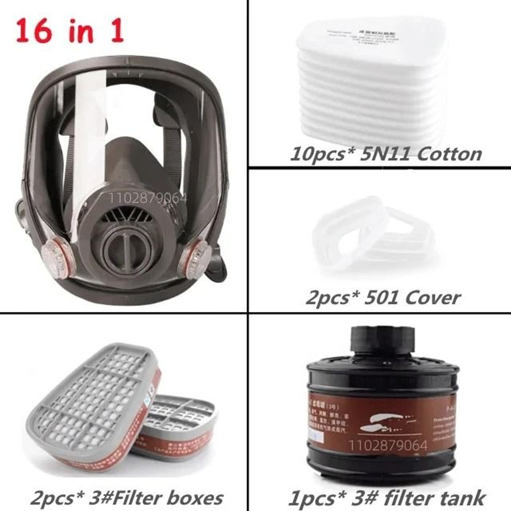 Full Face Respirator Mask With 40mm Gas Filter For Industrial Protection Against Chemical Spraying 9