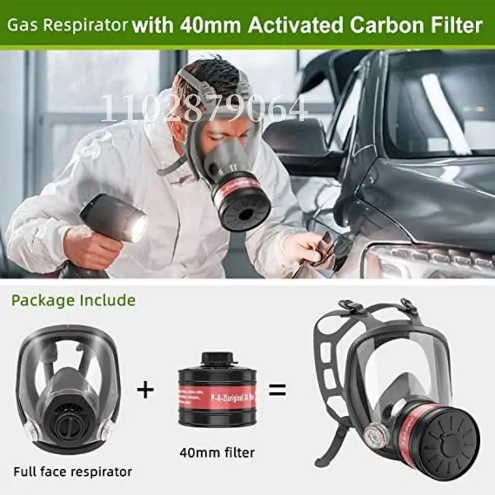 Full Face Respirator Mask With 40mm Gas Filter For Industrial Protection Against Chemical Spraying 1
