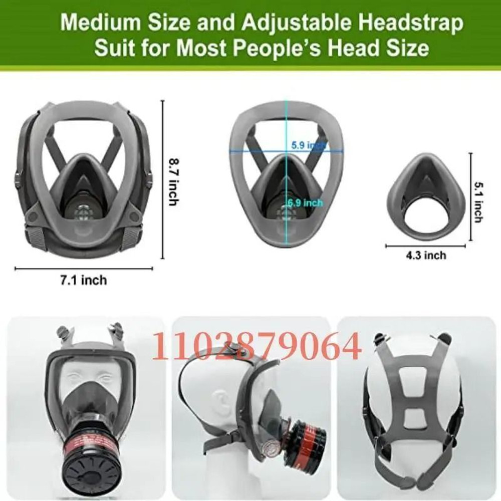 Full Face Respirator Mask With 40mm Gas Filter For Industrial Protection Against Chemical Spraying 5