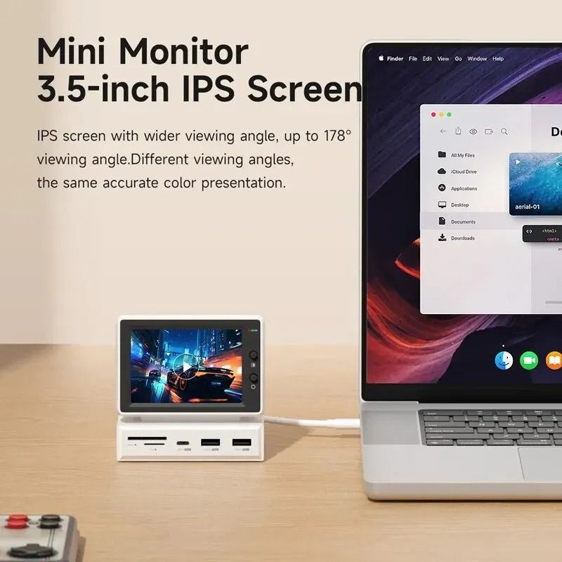 Hagibis 35 Inch Mini IPS Sub Screen Display With USB C Hub For CPU RAM HDD Monitoring On PC Or Lapt 3