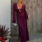 Womens Crochet V Neck Split Beach Dress With Metal Ring Detail And Flared Sleeves For Vacation And 2