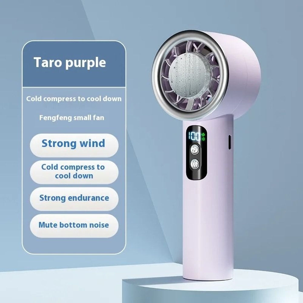 Portable Turbo Mini Fan With Ice Compress Function And Adjustable 3 Speed Settings For Personal Coo 1