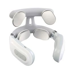 4 head usb rechargeable neck massager with voice guidance and heating function for cervical relief