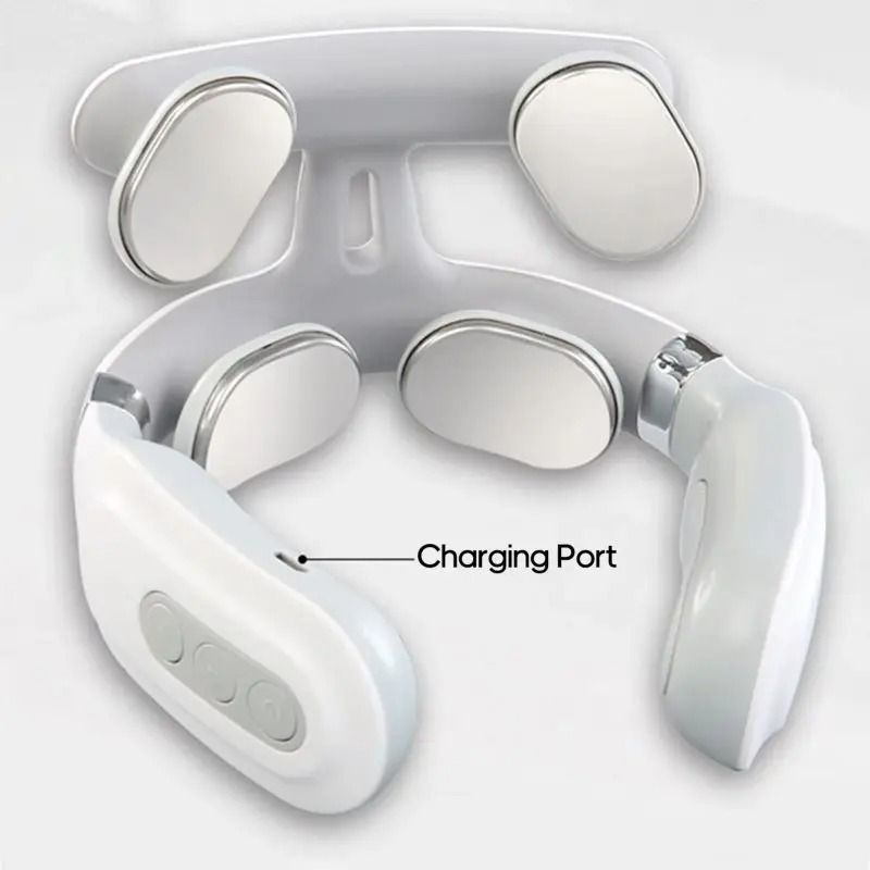 4 Head USB Rechargeable Neck Massager With Voice Guidance And Heating Function For Cervical Relief 4