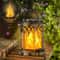 2 Pack Outdoor Flickering Flame Solar Lanterns With Hanging Design For Garden Patio Or Pathway Ligh 0