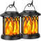 2 Pack Outdoor Flickering Flame Solar Lanterns With Hanging Design For Garden Patio Or Pathway Ligh 6