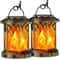 2 Pack Outdoor Flickering Flame Solar Lanterns With Hanging Design For Garden Patio Or Pathway Ligh 7
