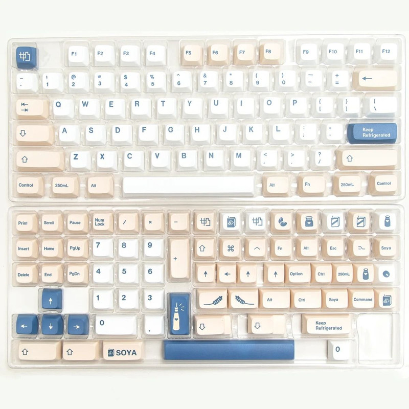 XDA Cherry OEM MOG Soy Milk PBT Keycaps For Mechanical Keyboards With 68 75 82 98 104 Layout Compat 7