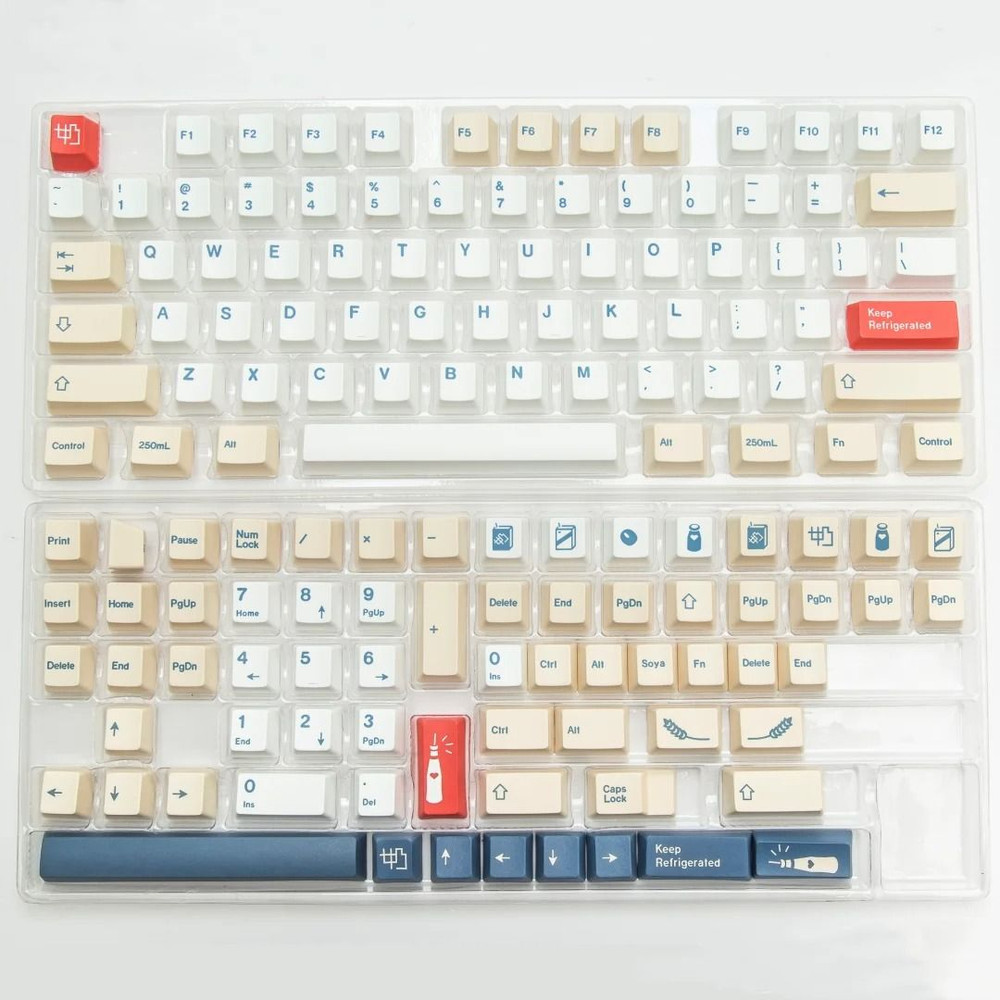 XDA Cherry OEM MOG Soy Milk PBT Keycaps For Mechanical Keyboards With 68 75 82 98 104 Layout Compat 8