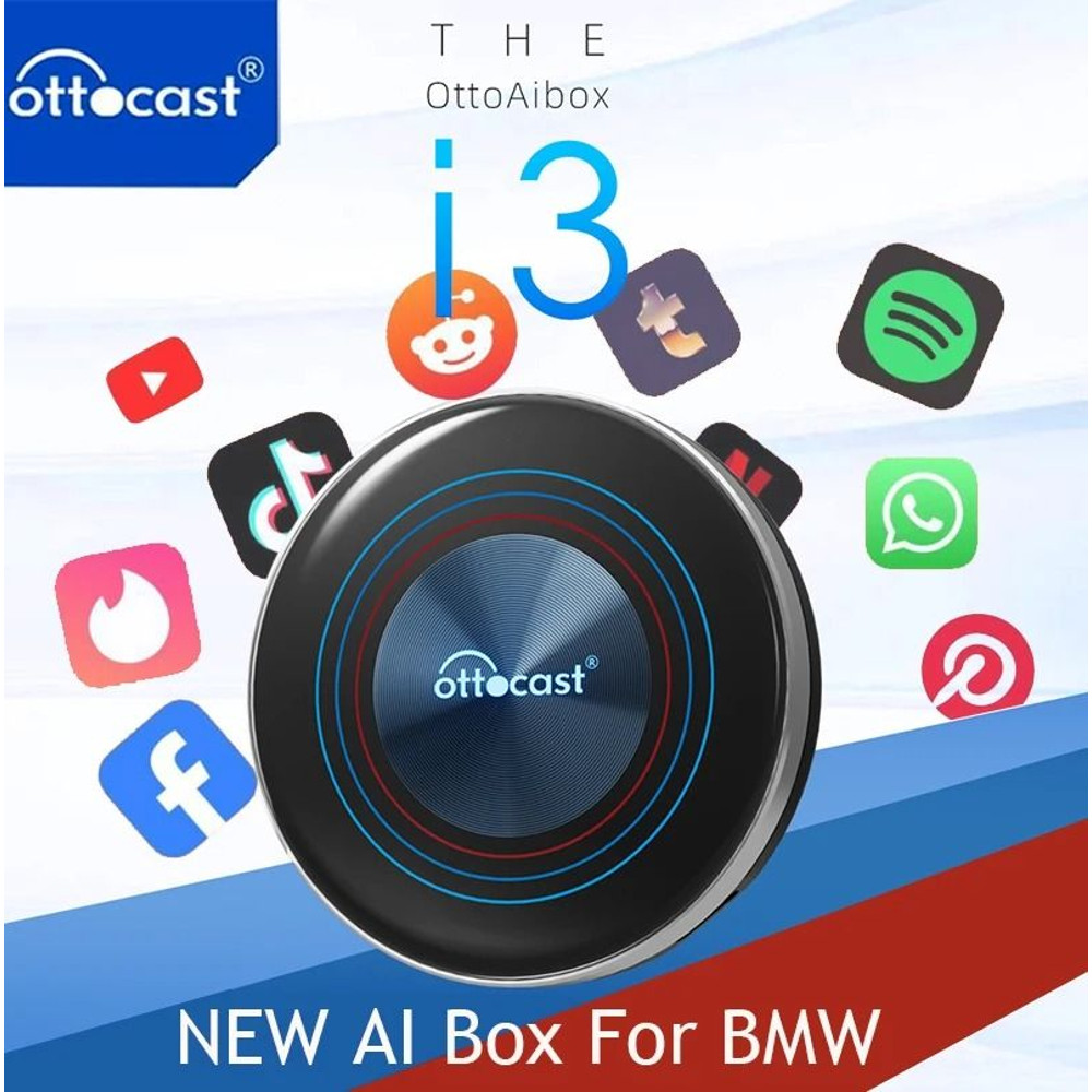 OTTOCAST I3 CarPlay AI Box With Android 13 Wireless Adapter And Video Streaming Support For BMW MG 0