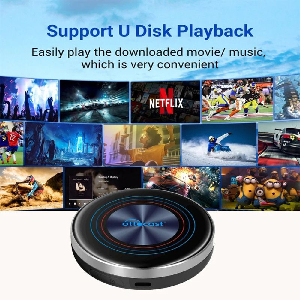 OTTOCAST I3 CarPlay AI Box With Android 13 Wireless Adapter And Video Streaming Support For BMW MG 1