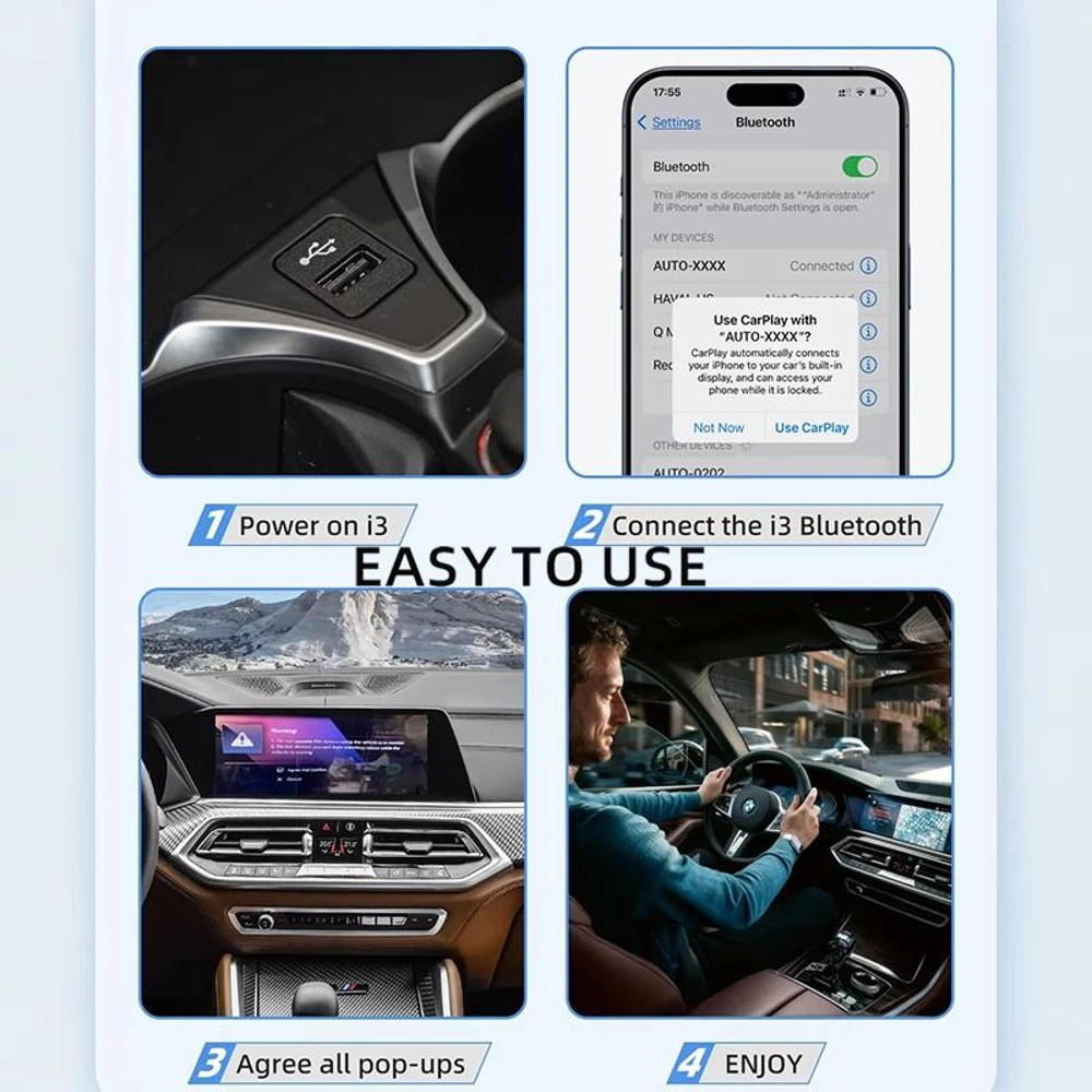 OTTOCAST I3 CarPlay AI Box With Android 13 Wireless Adapter And Video Streaming Support For BMW MG 3