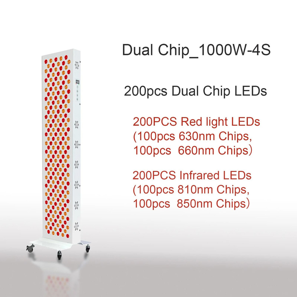 Dual Chip Red Light Therapy Panel With 630nm 660nm 810nm 850nm LED For Face And Body Skin Care And 10