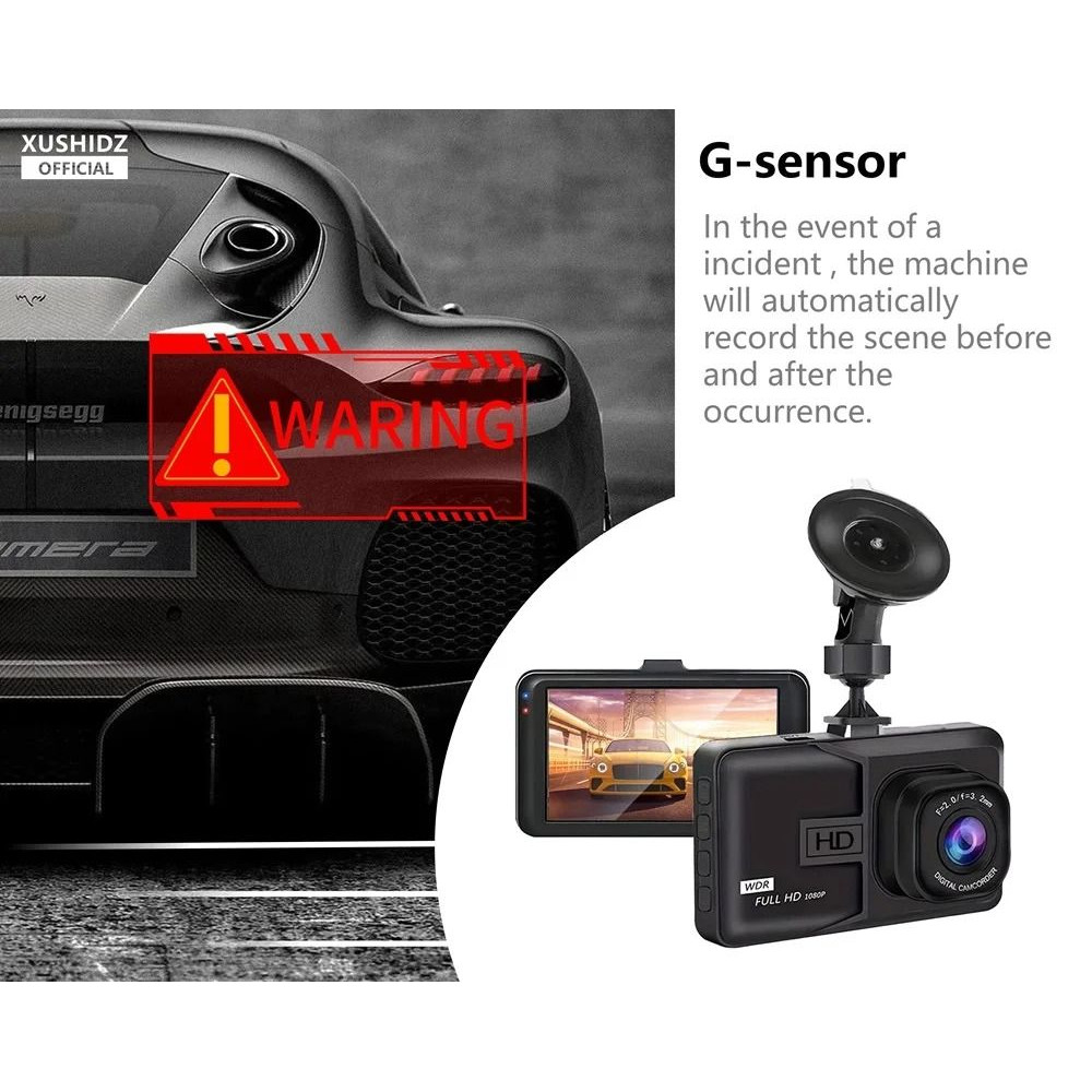 XUSHIDZ 1080P Dash Camera With Loop Recording And Night Vision For Car Video Recording And 24 Hour 2