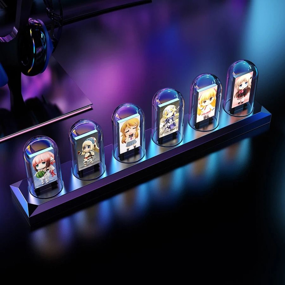 RGB Nixie Tube Clock With IPS Screen And LED Glow For Desktop Decor And Night Light Display 5