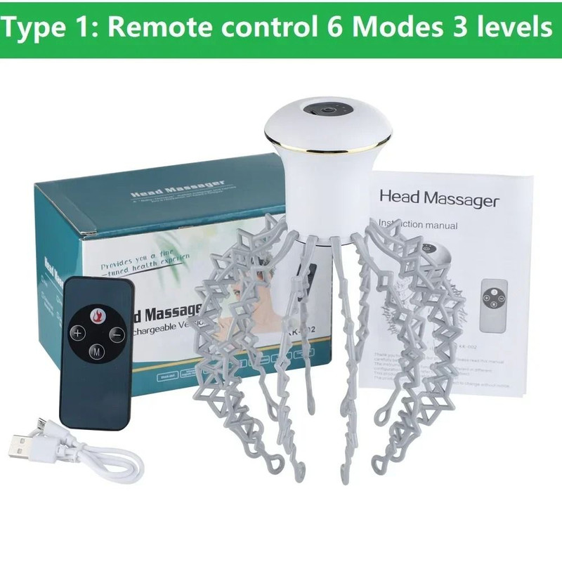 Electric Octopus Claw Scalp Massager With Hands Free Design For Stress Relief And Hair Stimulation 7
