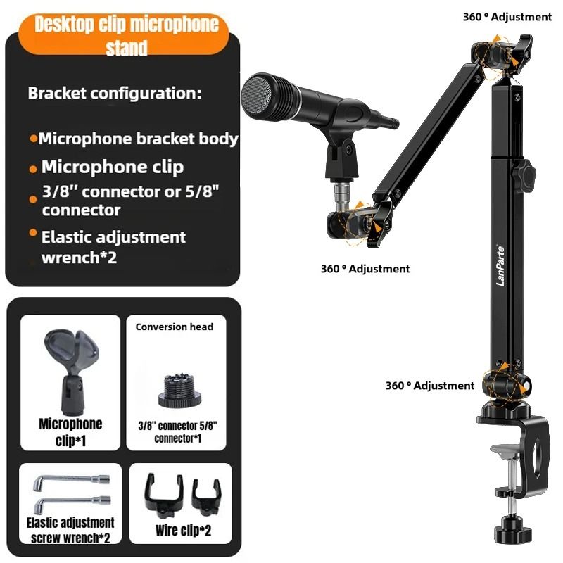 Adjustable Mic Boom Arm With Desk Mount And Detachable Riser For Streaming Recording Or Podcast Set 8