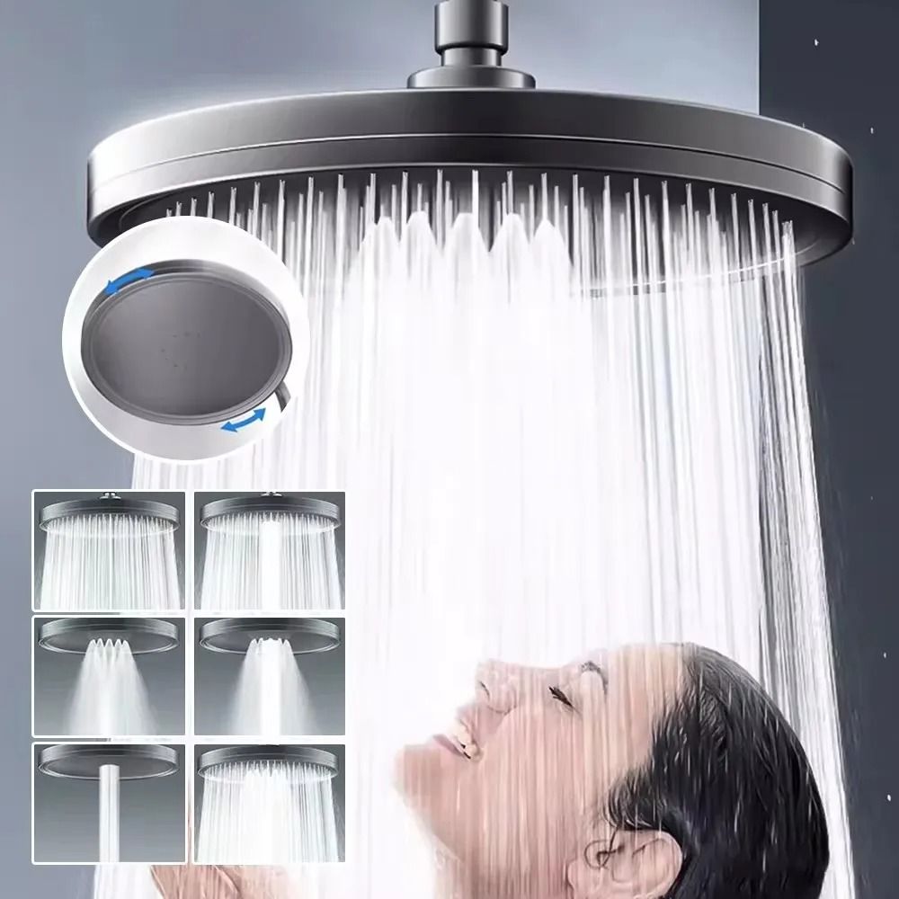 230mm Large Rainfall Shower Head With 6 Spray Modes And Supercharged High Pressure Output For Bathr 0