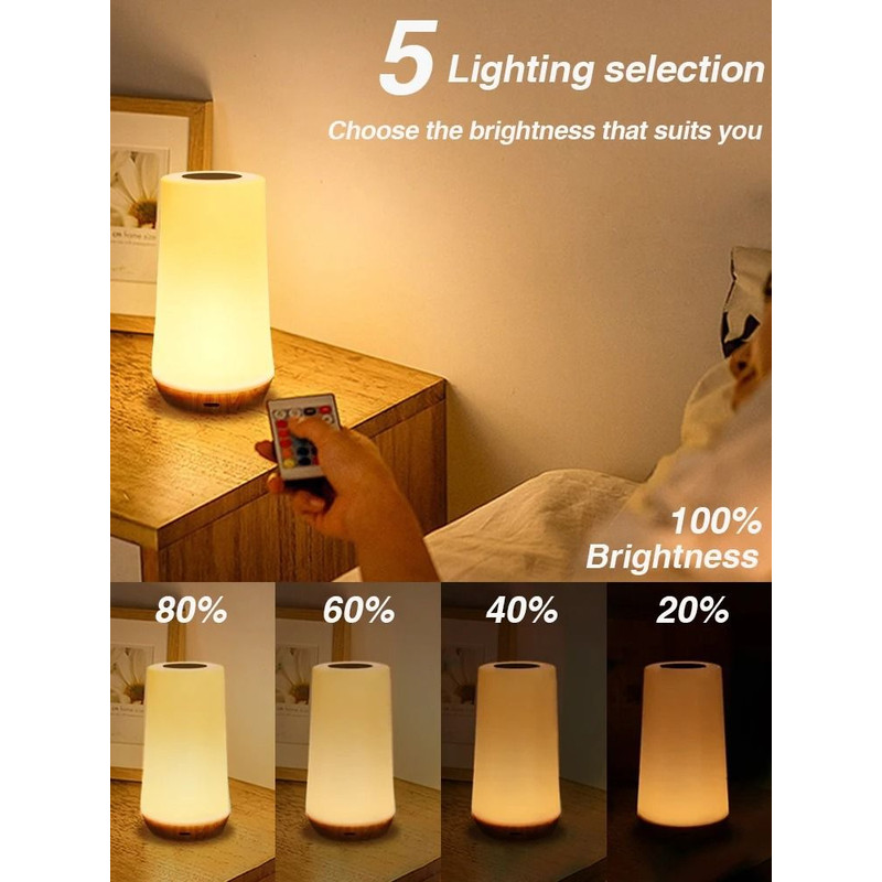 Rechargeable RGB LED Night Light Table Lamp With Remote Control And Touch Sensor For Bedside Or Hom 1