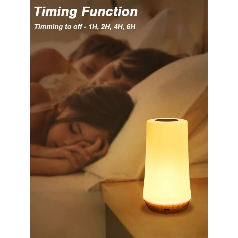 Rechargeable RGB LED Night Light Table Lamp With Remote Control And Touch Sensor For Bedside Or Hom 3