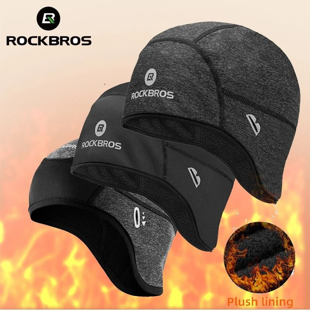 ROCKBROS Winter Cycling Cap With Windproof Thermal Fleece For Cold Weather Riding 0
