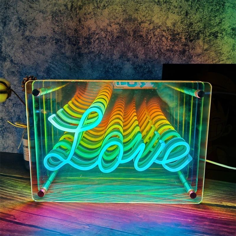 3D LED Neon Mirror Light For Gaming Bedroom And Party Atmosphere Decor 3