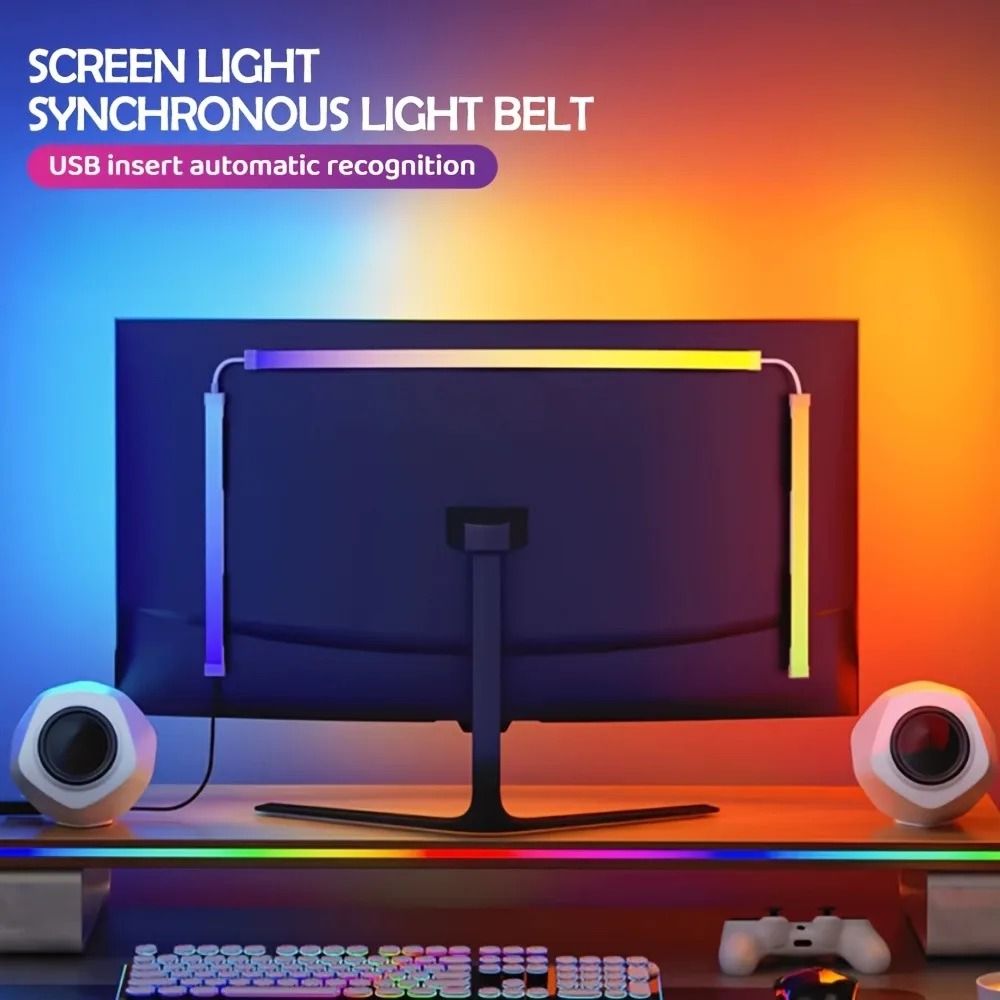 RGB Gaming Monitor LED Backlight With Music Sync And Smart App Control For PC Setup 0