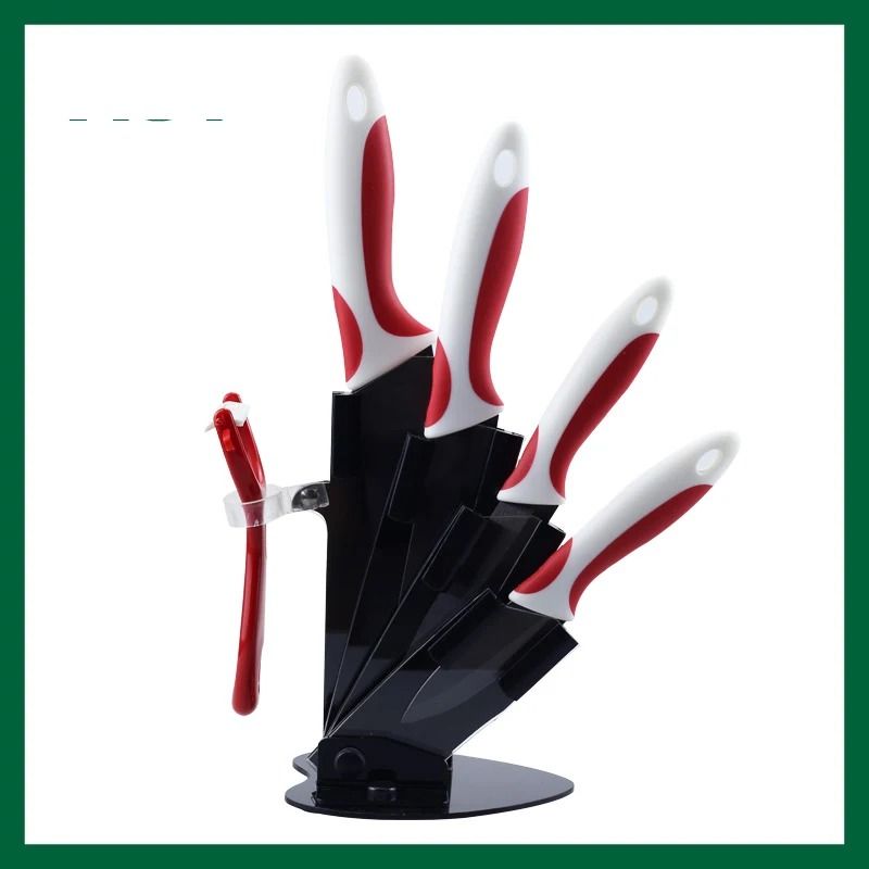 Ceramic Kitchen Knife Set With 3 4 5 6 Inch Blades Peeler And Holder For Slicing And Food Prep 14