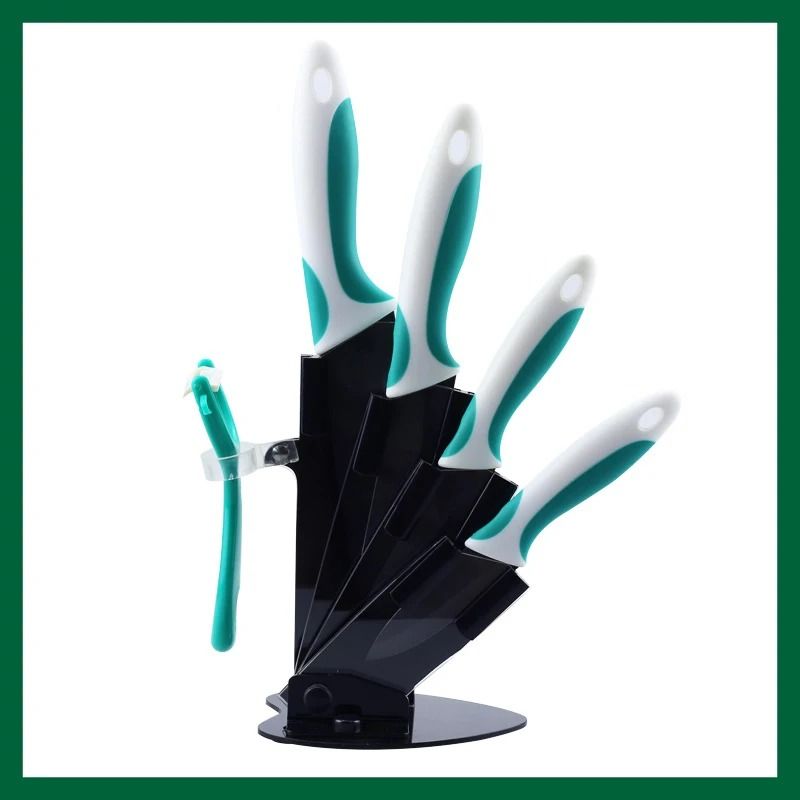 Ceramic Kitchen Knife Set With 3 4 5 6 Inch Blades Peeler And Holder For Slicing And Food Prep 15