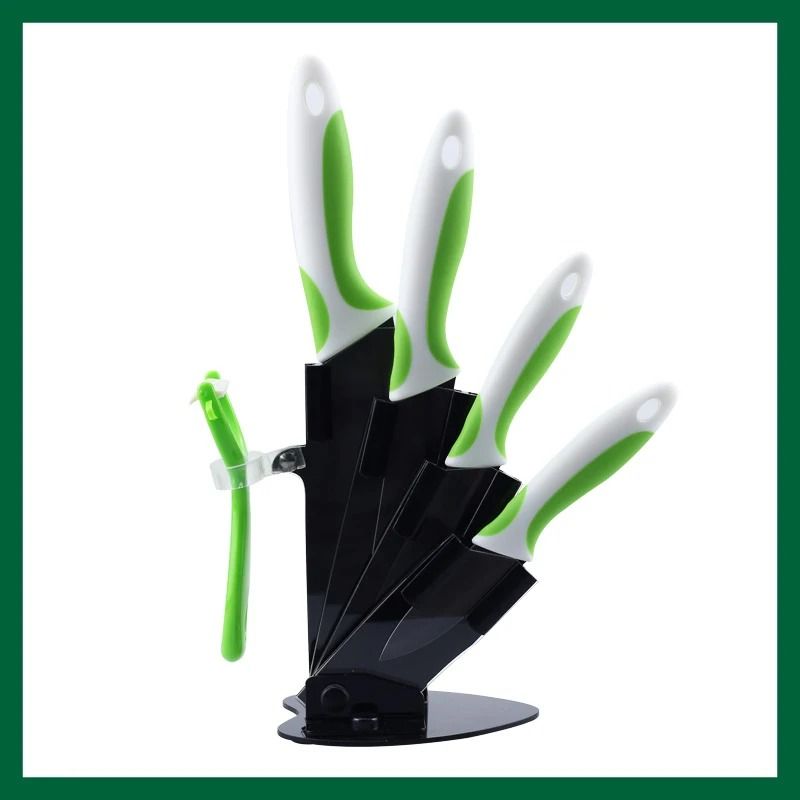 Ceramic Kitchen Knife Set With 3 4 5 6 Inch Blades Peeler And Holder For Slicing And Food Prep 16