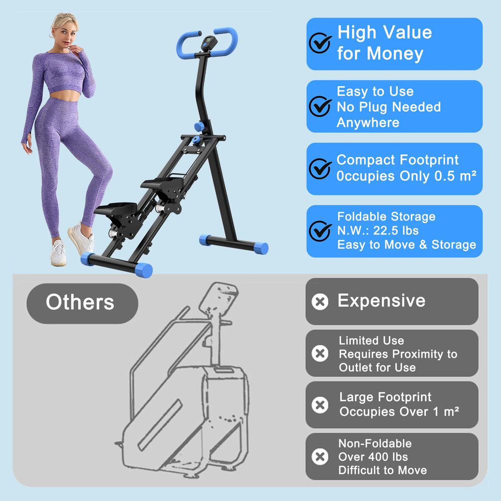 Vertical Climber Machine With Handlebar For Full Body Home Workout And Cardio Fitness 5