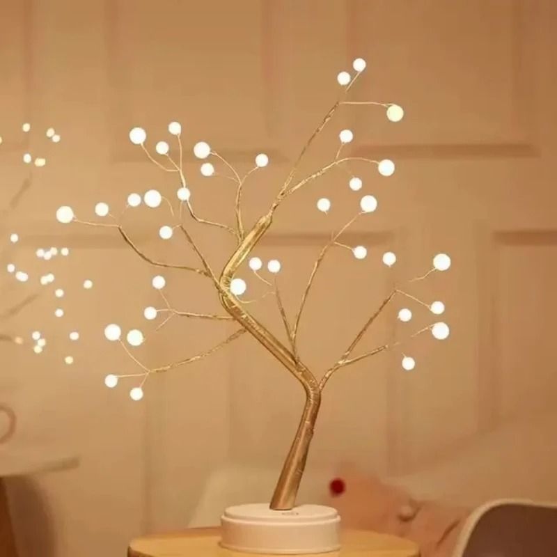 LED Cherry Blossom Tree Night Light With Touch Control USB And Battery Powered Desk Lamp For Home D 5