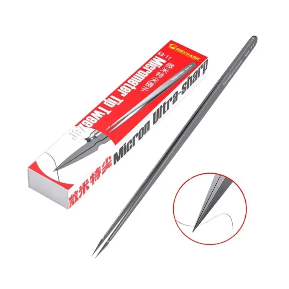 MECHANIC KA11 Stainless Steel Tweezers For Chip Repair Jump Wire Clamping And Tin Planting 1