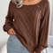 Square Neck Buttoned Knit Sweater For Women With Long Sleeves For Fall And Winter 9