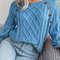 Square Neck Buttoned Knit Sweater For Women With Long Sleeves For Fall And Winter 11