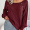Square Neck Buttoned Knit Sweater For Women With Long Sleeves For Fall And Winter 1
