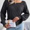 Square Neck Buttoned Knit Sweater For Women With Long Sleeves For Fall And Winter 5