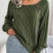 Square Neck Buttoned Knit Sweater For Women With Long Sleeves For Fall And Winter 8