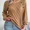 Square Neck Buttoned Knit Sweater For Women With Long Sleeves For Fall And Winter 12