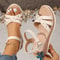 Womens Summer Wedge Sandals With Flower Detail And Ankle Strap For Comfort And Style 0